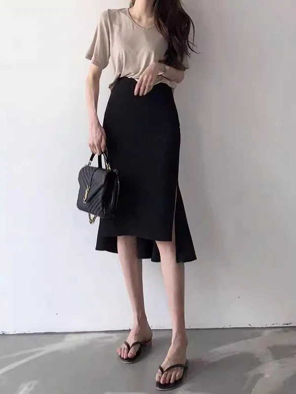 Fashionable High Waist Fish Tail Skirt Women's Premium Design Slim Fit Butt Covering Spring New Style Korean Version Commute