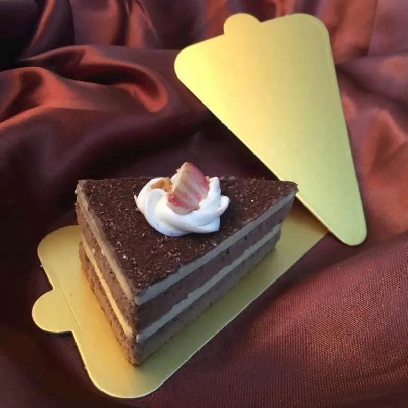 New 100pcs/set Golden Mousse Mat Bottom Foam Cake Base Boards Paper Board Shape Dessert Tray Christmas Cake Decoration Tools - view 4