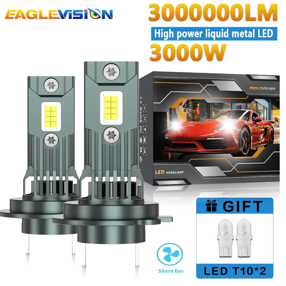 

EAGLEVISION H7 Светодиодная лампа для фар для автомобилей, минимальный размер, высокая мощность 12 В, 6500 К, белая лампа HB3 HB4 9012 H1 H4 H7 H11