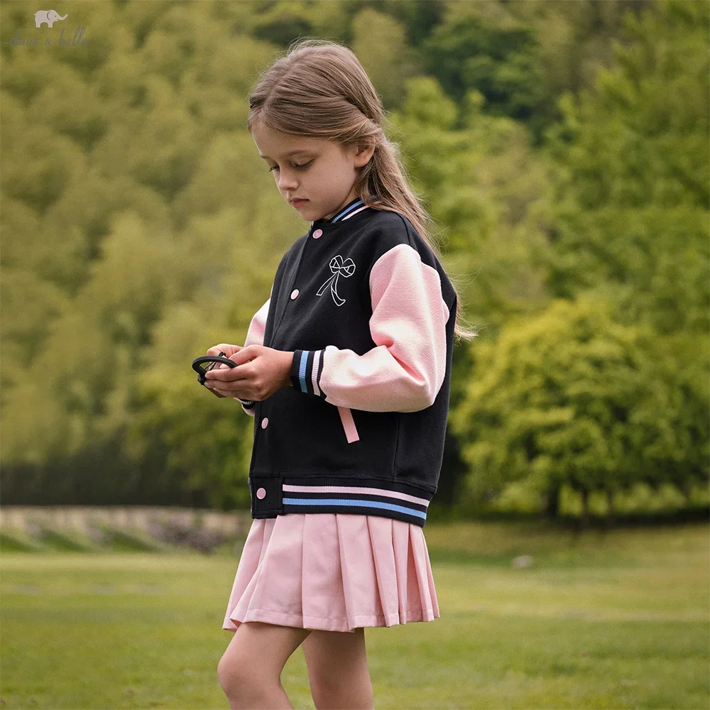 Dave Bella Children Girls Baseball Jacket Tops Autumn Outerwear Fashion Casual Kids Sports Cardigan Overcoat Outdoor DK3252758
