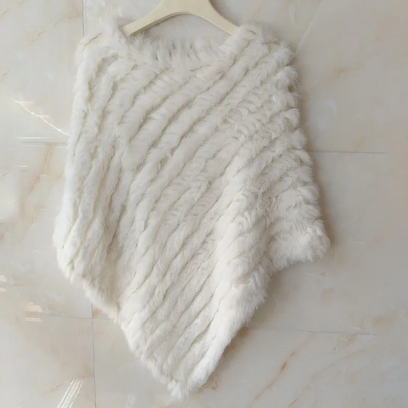 HSPL Fur Poncho 2022 Autumn Real Rabbit Hot Sale Triangle Knitted Women Pullover Lady Pashmina Wrap poncho pele de coelho 6 HSPL Fur Poncho 2022 Autumn Real Rabbit Hot Sale Triangle Knitted Women Pullover Lady Pashmina Wrap poncho pele de coelho 6