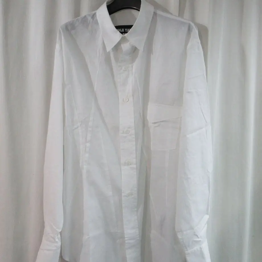

ТОП-ЯМАМОТО ® Белая рубашка с длинными рукавами с лацканами, мужская деловая рубашка с нагрудным карманом, рубашка из чистого хлопка