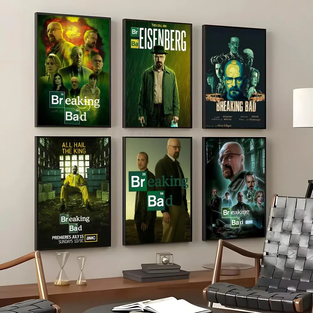 TV Series Breaking Bad Poster Self-Adhesive Waterproof Wall Stickers, Coffee Bar Home Wall Decor
