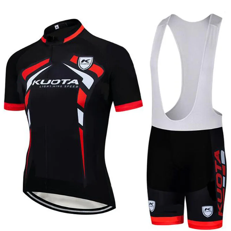 طقم ملابس صيفي للرجال من Kuota بأكمام قصيرة من الجيرسيه للركوب الدراجات شورتات للمريلة من Pro Team ملابس تسمح بتهوية القمصان والملابس