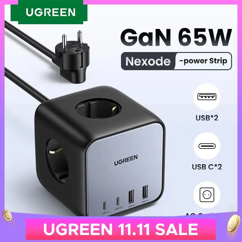 Top 65W GaN Charger Desktop Charger Power Strip Charging Station Fast Charging For Laptop Macbook iPhone 14 13 Phone Charger