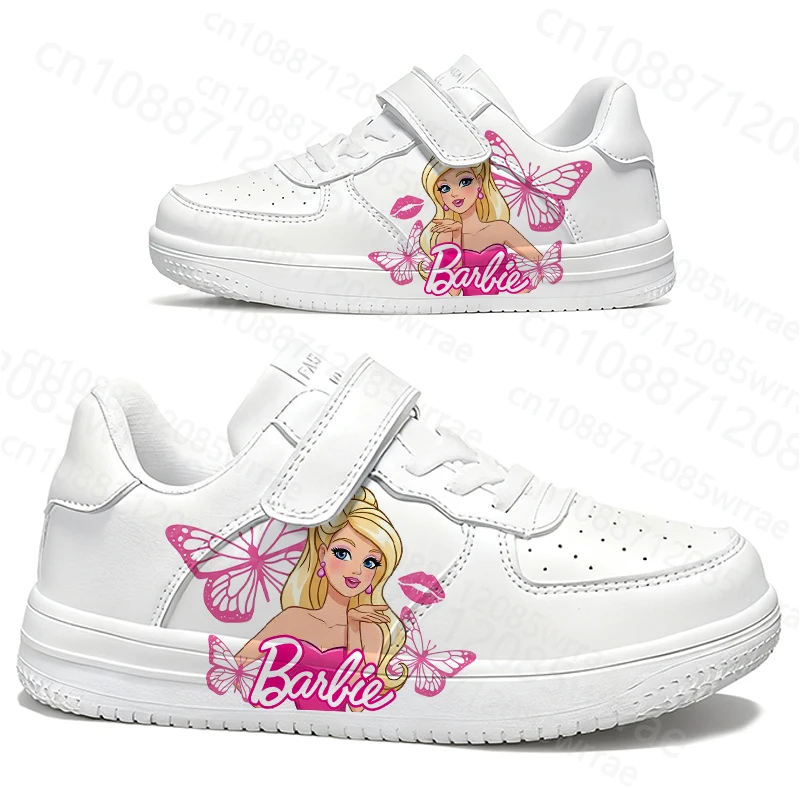 

Youth student children Barbie Waterproof leather small White Printing Shoes boys girls holiday birthday gift 2025