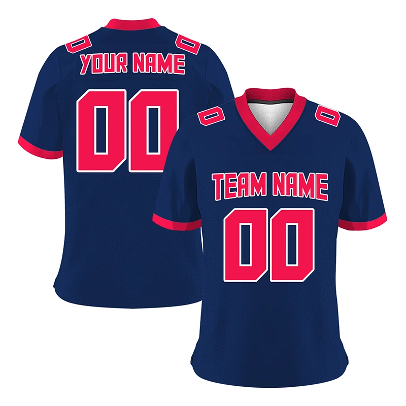 Men Jersey Footbal American Dark Blue 2022 2023 Custom Match Ruby Shirt Mesh Sublimation Blanks Team/Name Sportwear