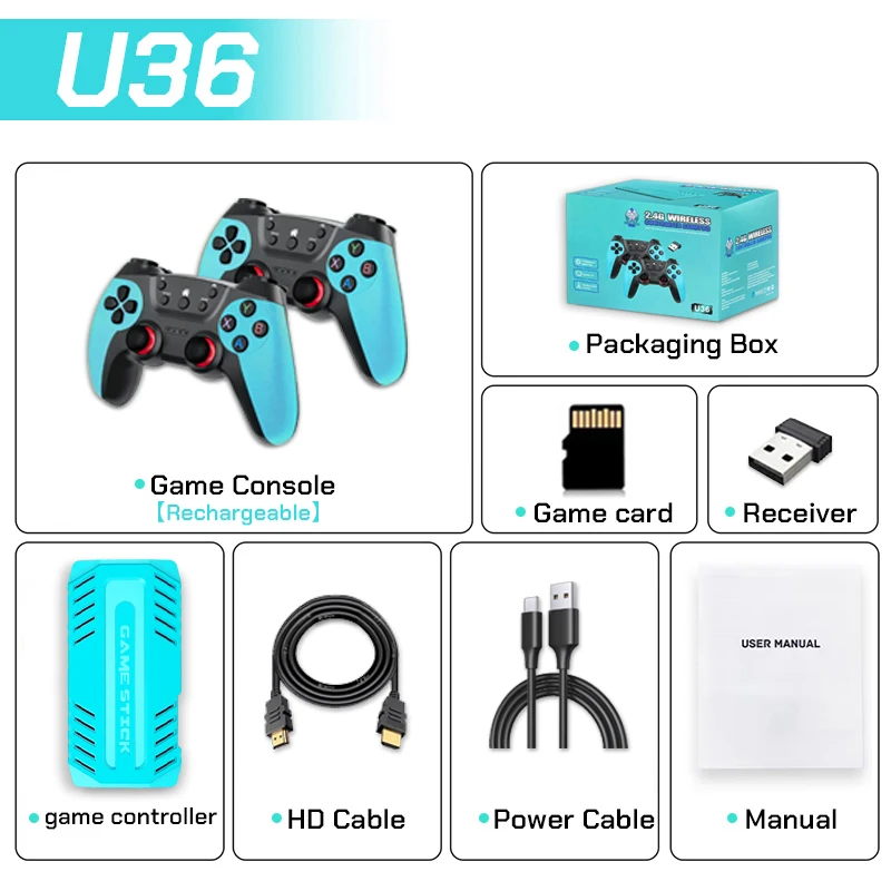 2026 New 128G X10 PRO GameStick 4K Video Game Console 3D Games Built-In 50K Games 40+ Emulators Retro Games Dual 2.4G Controller image 3