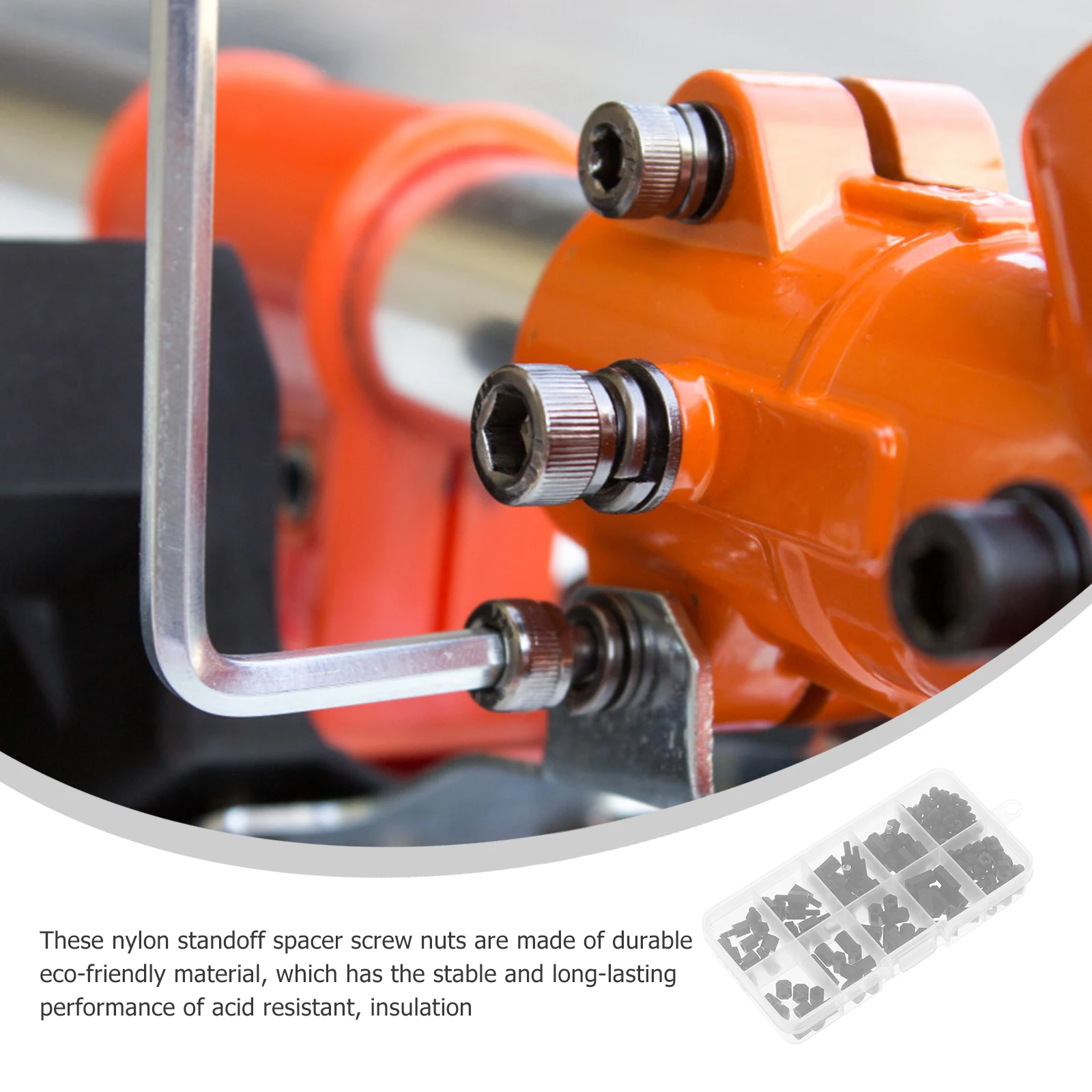 

180Pcs Nylon Hexagonal Nut Screw Spacer Column Standoff Acid Alkali Resistant Insulated Screws Nut Kit Nylon Screw