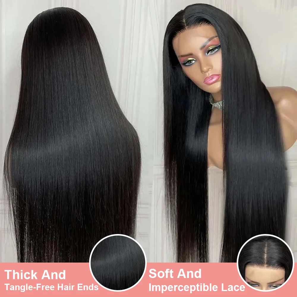 High-quality Vietnamese 250 Density 13x4 13x6 HD Lace Front Human Hair Wigs 30 40 Inch Bone Straight Human Hair Wigs Natural Pre Plucked Transparent Lace Frontal Wigs Pre Cut Glueless 5x5 Closure Wig Human Hair For Women