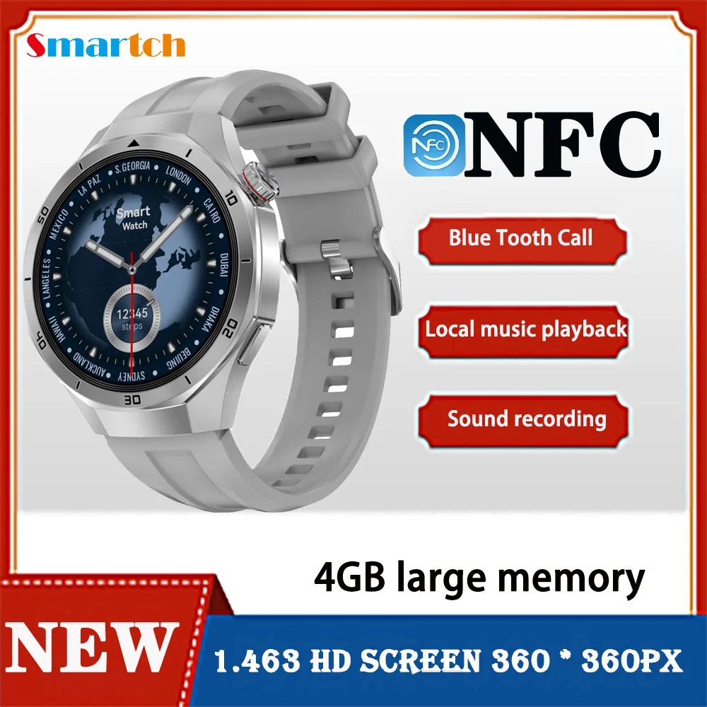 

Смарт-часы с памятью 4 ГБ, локальное воспроизведение музыки, звонок с синим зубом, спорт, фитнес, NFC, пульс, мужские и женские умные часы с записью звука