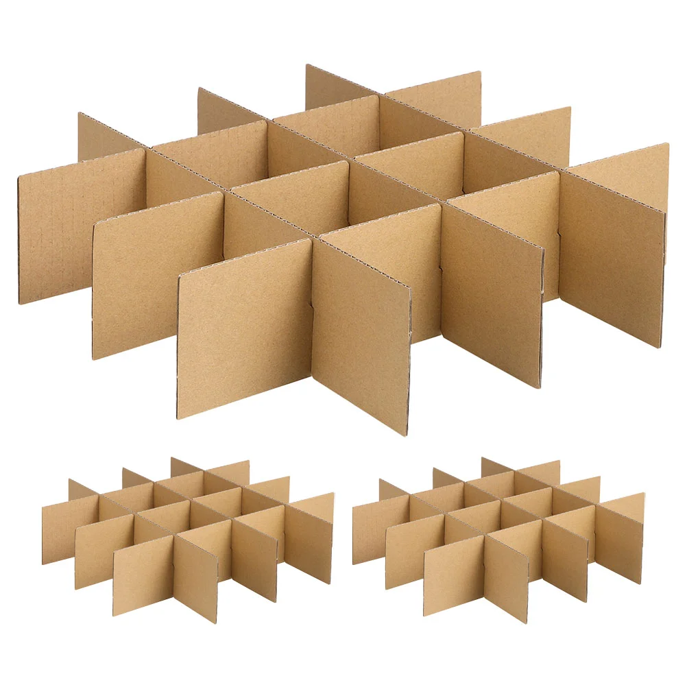 18 Pcs Shipping Carton Dividers Cardboard Boxes Kitchen Dish Packing Partition Plate Khaki Glass for