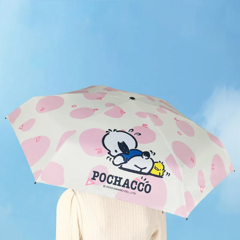 New Kawaii Sanrio Hellokittys Pochacco Umbrella Anime Cartoon Sunscreen Sunshade Umbrella Cute All-Weather Umbrella Kid Toy Gift