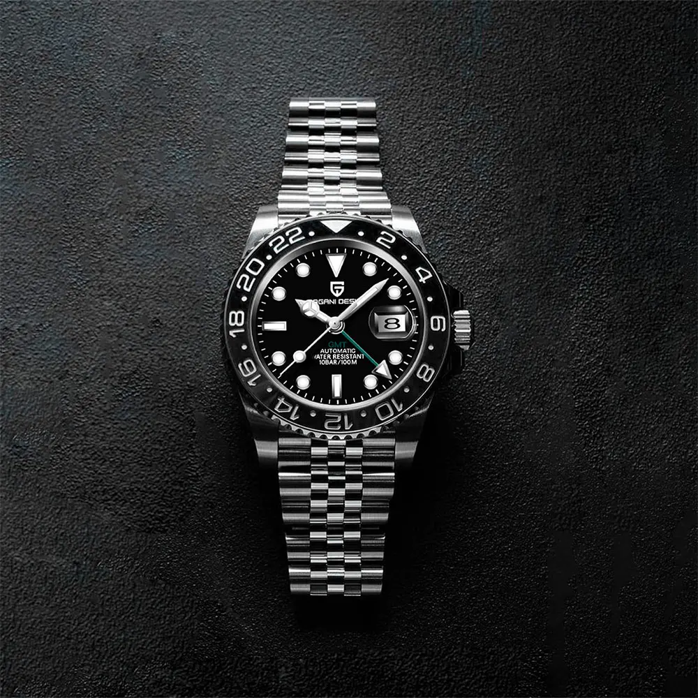 Relogio Masculino PAGANI DESIGN 40mm GMT Mechanical Watch Top Brand Men Watches Stainless Steel Waterproof Automatic Wristwatch