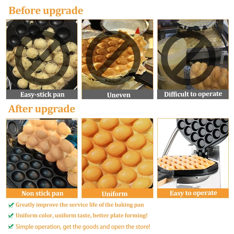 Hot New Products Mini Electric Waffles Maker Bubble Egg Cake Oven Breakfast Waffle Machine Oven Pan Eggette Machine Motor Jieyi images - 6