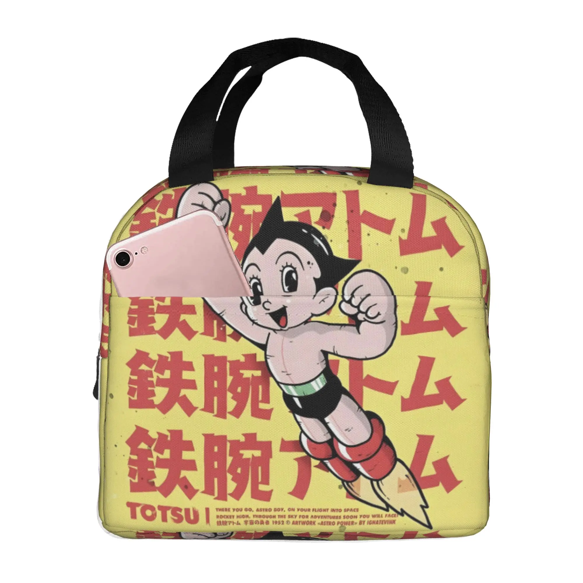 Astro Boy Japan Manga  Insulated Lunch Bag for Women Waterproof Anime Cartoon  Cooler Thermal Lunch Tote Office Picnic Travel