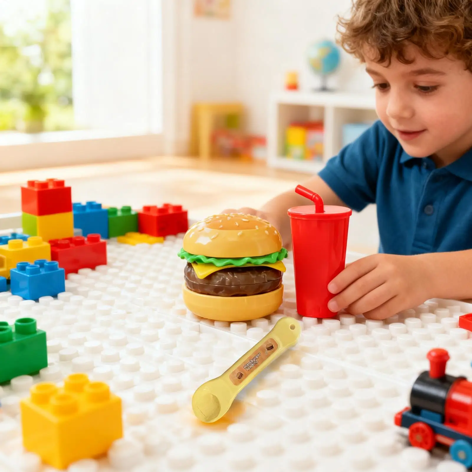 Ensemble de restauration rapide extensible, jouets d'apprentissage sur le thème des restaurations rapides pour la maternelle, la maison, coffret cadeau éducatif pour enfants