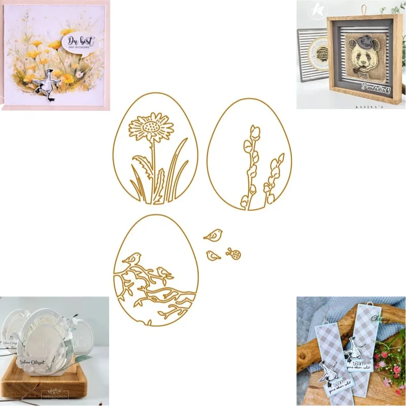 Eggs Chicks with Trailer Clear Stamp and Metal Cutting Dies Seal for DIY Die Scrap Booking Photo Album Card Making Decoration