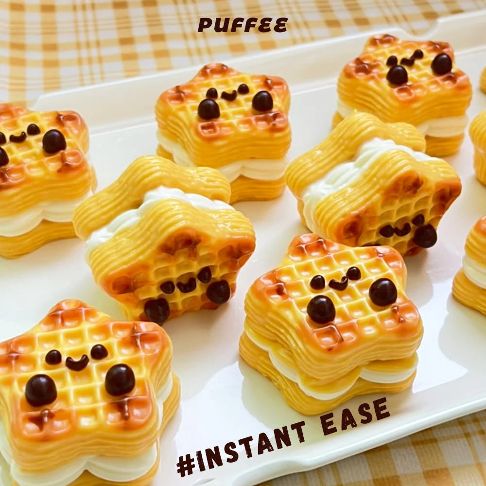 Juguete blando de silicona de calidad alimentaria Star Waffle, blando Taba hecho a mano, adhesivo suave cremoso, juguete para apretar de rebote lento, regalo feliz