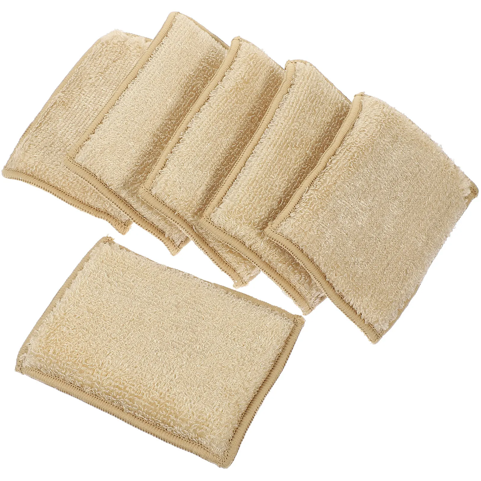 

6Pcs Premium Fiber Dish Sponge Set Multi-Use Scrub Sponge for Pans Bowls Cups Wok Sinks Range Hoods Cutting Boards Rust Cleaning