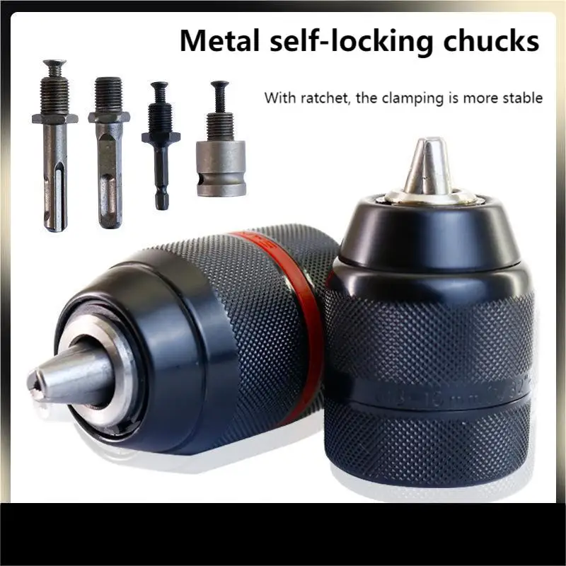 

Metal Heavy Duty 1/2-20UNF 10mm 13mm Keyless Drill Chuck Hex Shank/SDS/Socket Square Female Adaptor Hardware Tool hand tool