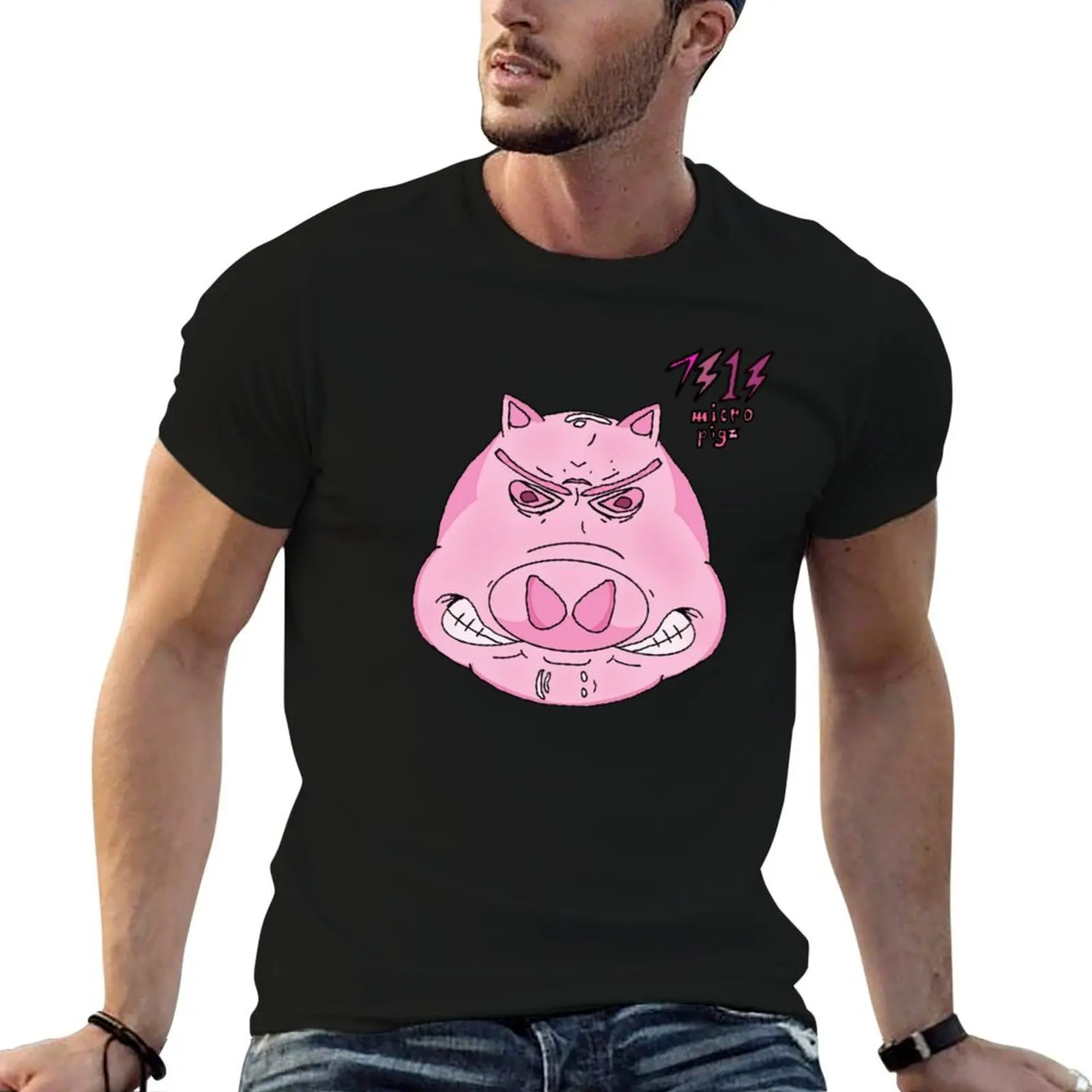 7313 Micro Pigz - Pig Newton T-Shirt graphic t shirts Luxury man t shirts for men