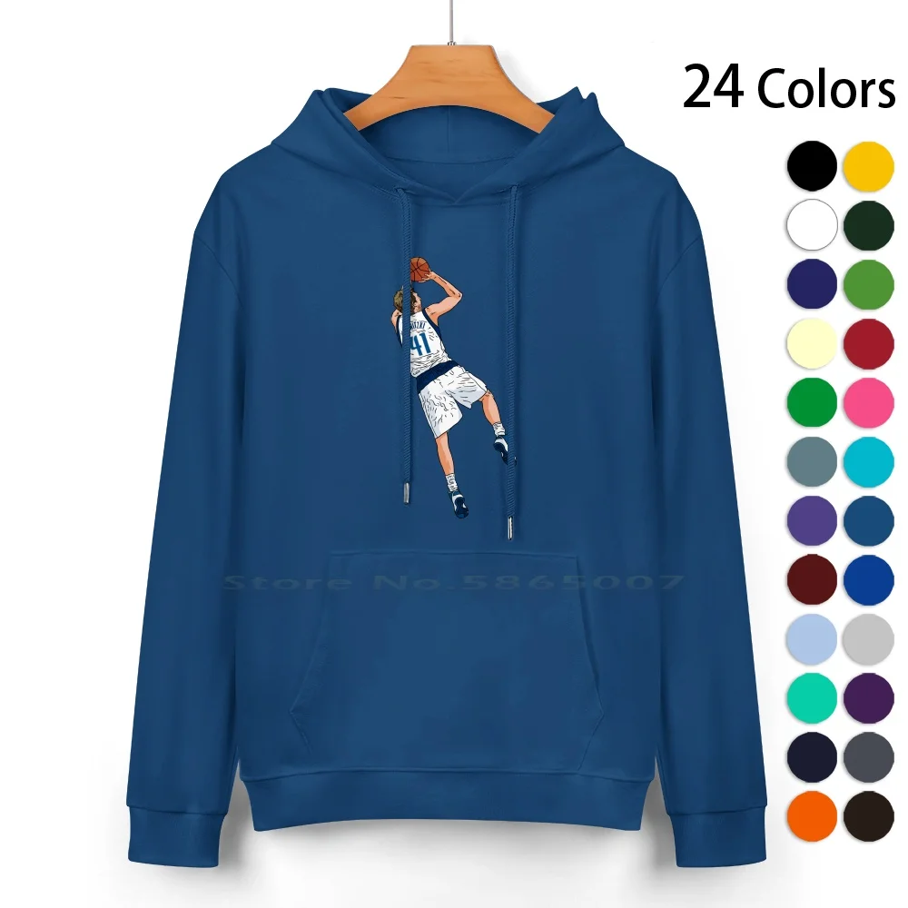 Dirk Fadeaway Pure Cotton Hoodie Sweater 24 Colors Dirk Nowitzki Basketball Dallas Mavs Sports Germany 100% Cotton Hooded