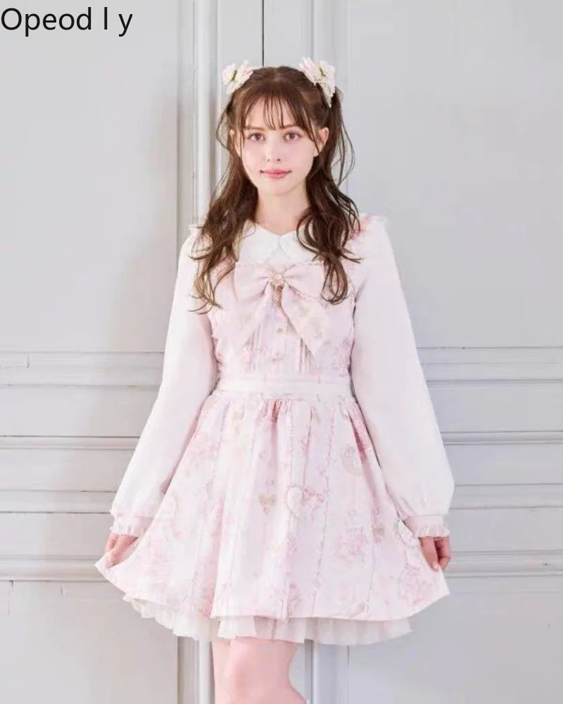 

New liz star moon gemstone lolita dress sweet and cute mass-produced printed long-sleeved temperament princess puffy dress