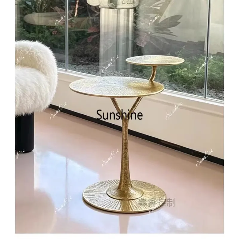 Villa cast copper/aluminum special-shaped small coffee table sofa side table T*