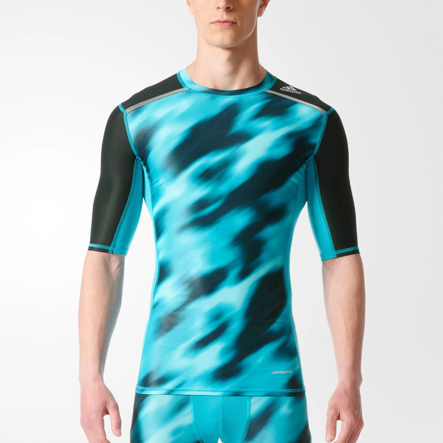 

Adidas genuine summer men's new round neck fitness stretch sports T-shirt BK3551