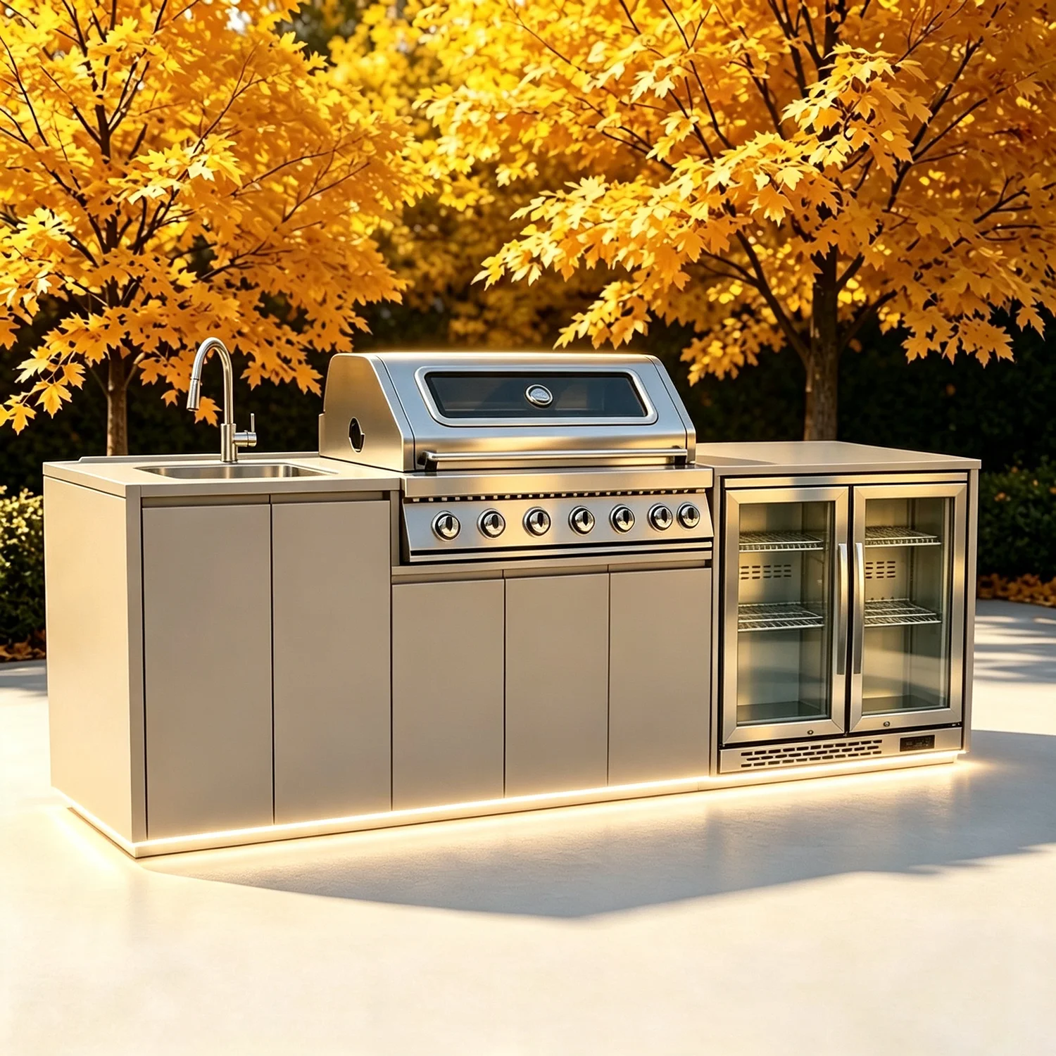 Premium Complete Outdoor Kitchen Cabinets with Garden Gazebo, IPX4 Outdoor Kitchen Set for BBQ Party & Garden Leisure