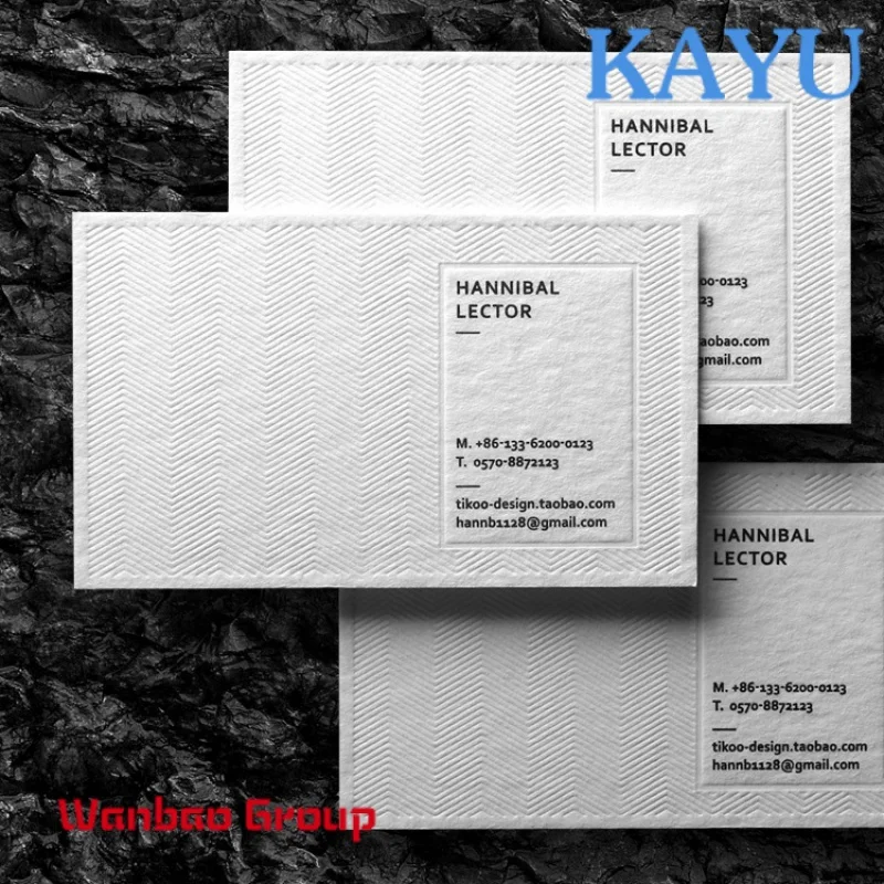 Custom  Luxury Custom Printing Embossed Oem Brand Logo Cotton Paper Cardboard Name Business Card