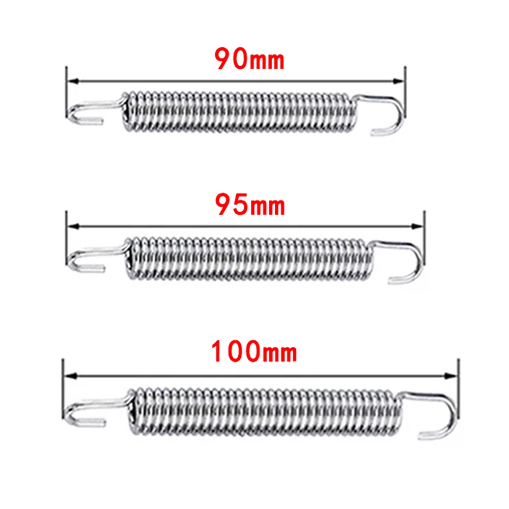 90mm 95mm 100mm Motorcycle Exhaust Spring Hooks Stainless Steel Exhaust Front Middle Link Pipe Rotatable Metal Springs T Wrench