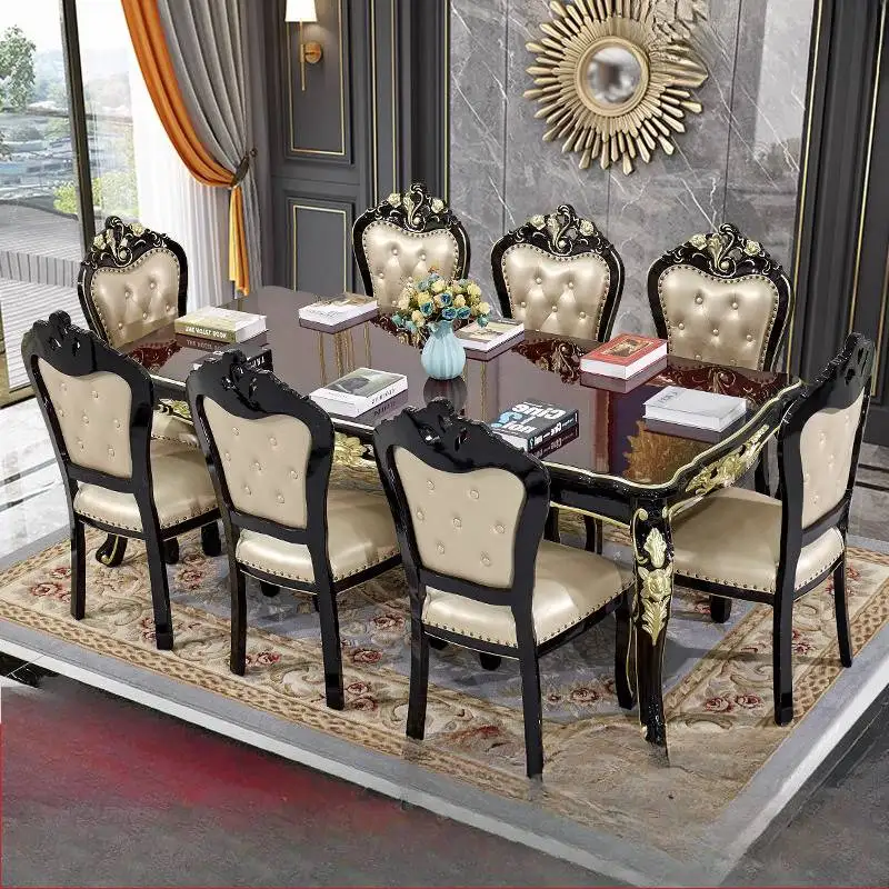 Decorations Chairs Dining Tables Small Minimalist Expandable Black Dining Tables Set Wood Modern Mesas Comedor Furniture Home