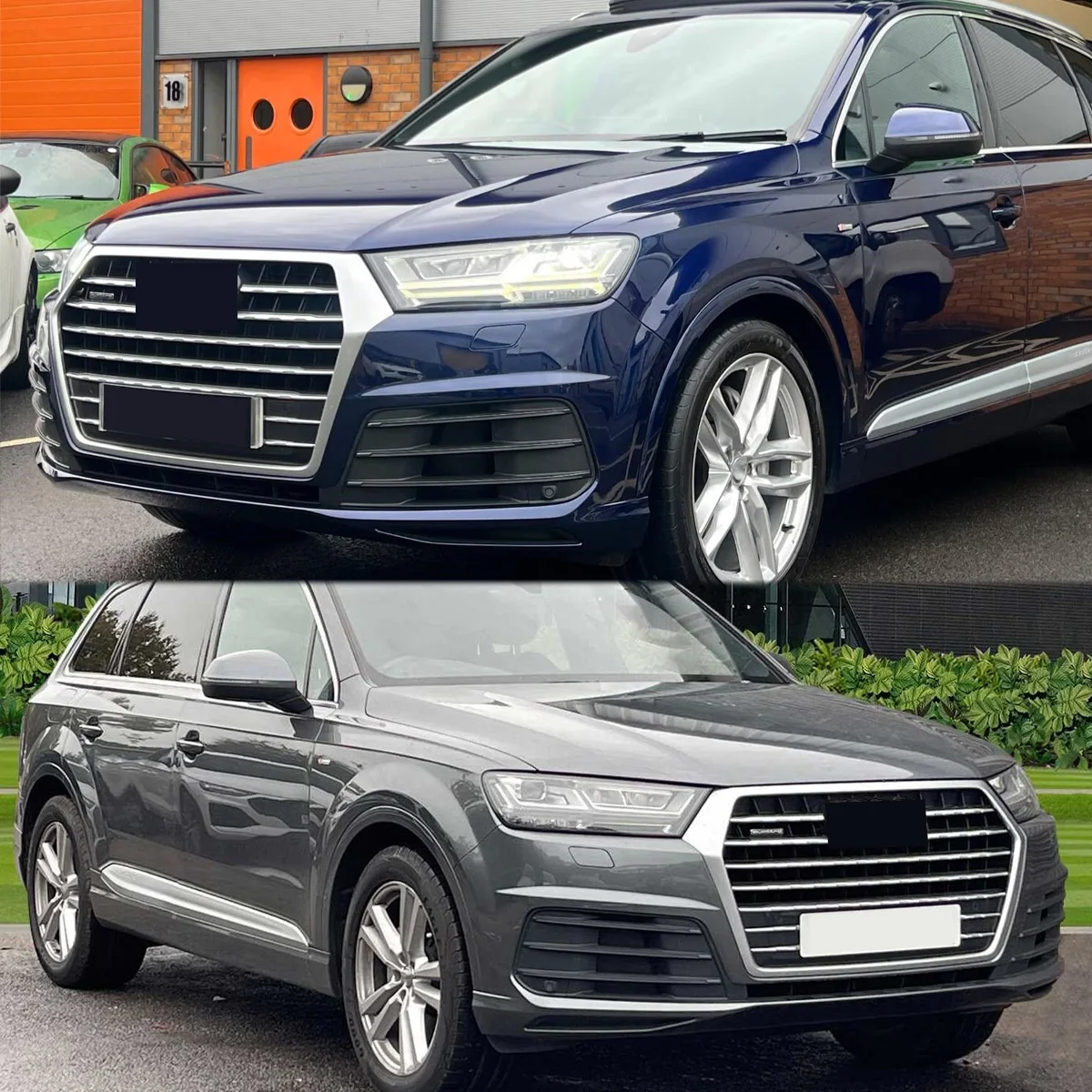 

Side Front Bumper Fog Lamp Grille Racing Grille for Audi Q7 S-Line 2016 2017 2018 2019 Lower Grille Fog Light Grill Covers LH+RH