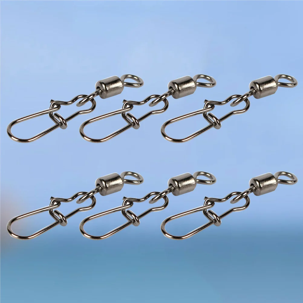 

40Pcs Metal Fishing Rolling Swivel Connector Solid Rings Durable Rustproof Flexible Rotation for Fishing