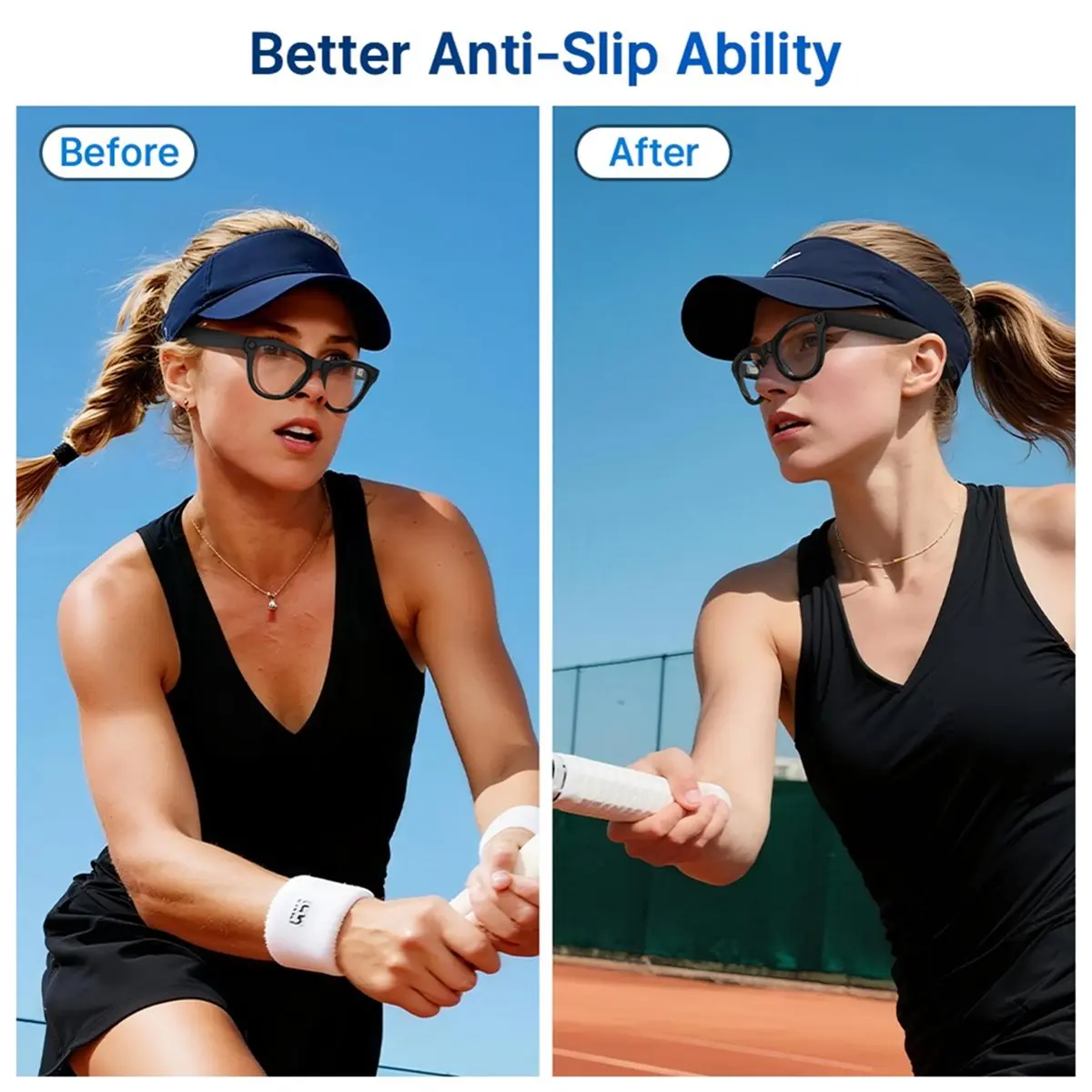 A49T Eyeglass Ear Grip for Meta /Skyler/Headliner Anti-Slip Silicone Eyeglasses Smart Glasses Accessories
