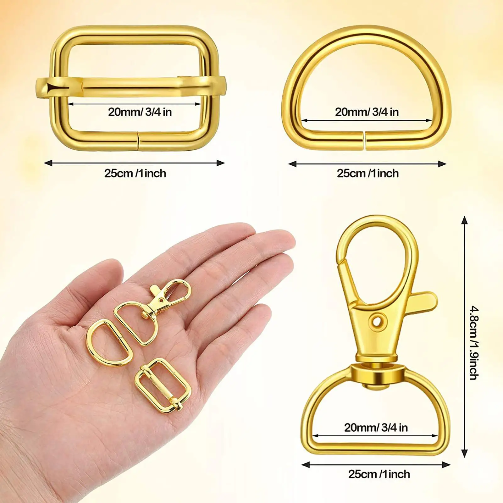 56 Pieces Bag Hardware Swivel Clasps Lanyard Carabiners with