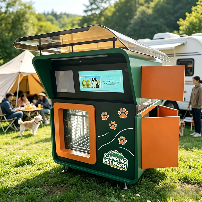 Camping Self Service Pet Washing Machine Rainproof Unattended Dog Bath Station For Campsite RV Park Customized