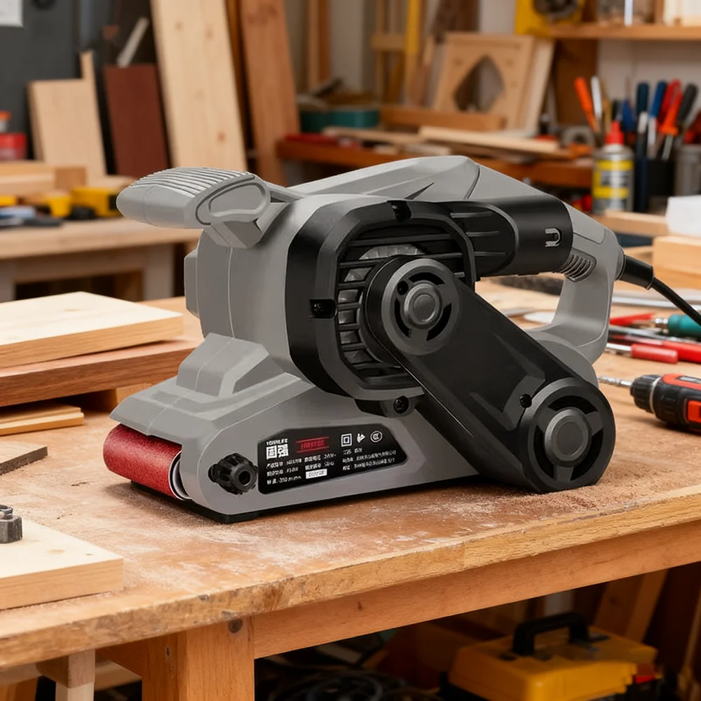 Electric Belt Sander Woodworking Tool Variable Speed Power Sander Copper Motor Grinder Carpenter Polishing Grinding Machine