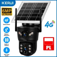 KERUI Outdoor 6MP Dual Lens 4G Solar IP Camera WIFI Solar Panel Waterproof Home Security Surveillance CCTV Poland Warehouse