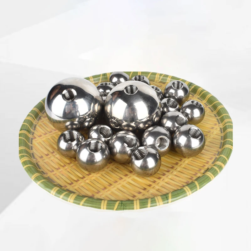 Solid Stainless Steel Half Hole Thread Ball M6 Metric Thread Drilling & Tapping Steel Ball 10/11/12/12.7/14/15-50mm