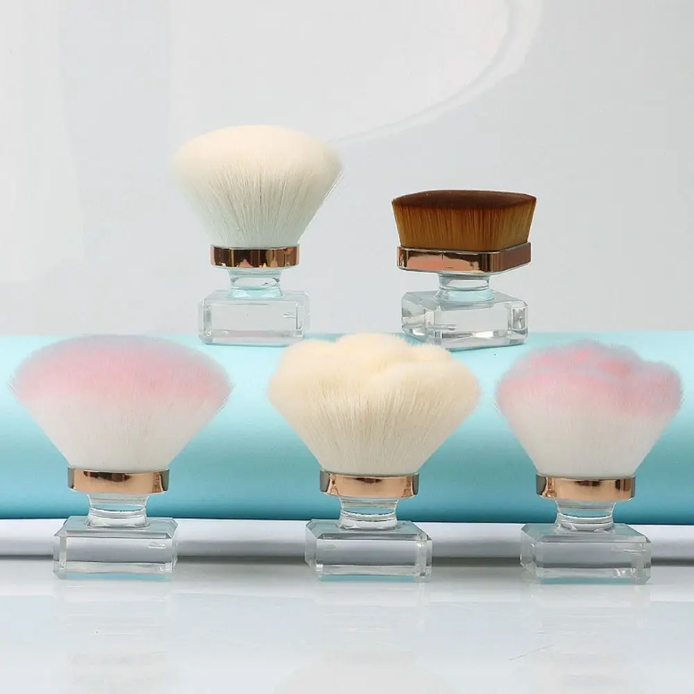 Pennello per Fard a Forma di Rosa, Strumenti Cosmetici, Pennello per Unghie, Pulizia Unghie, Imitazione Lana, Pennello per Manicure e Trucco per Signore e Ragazze