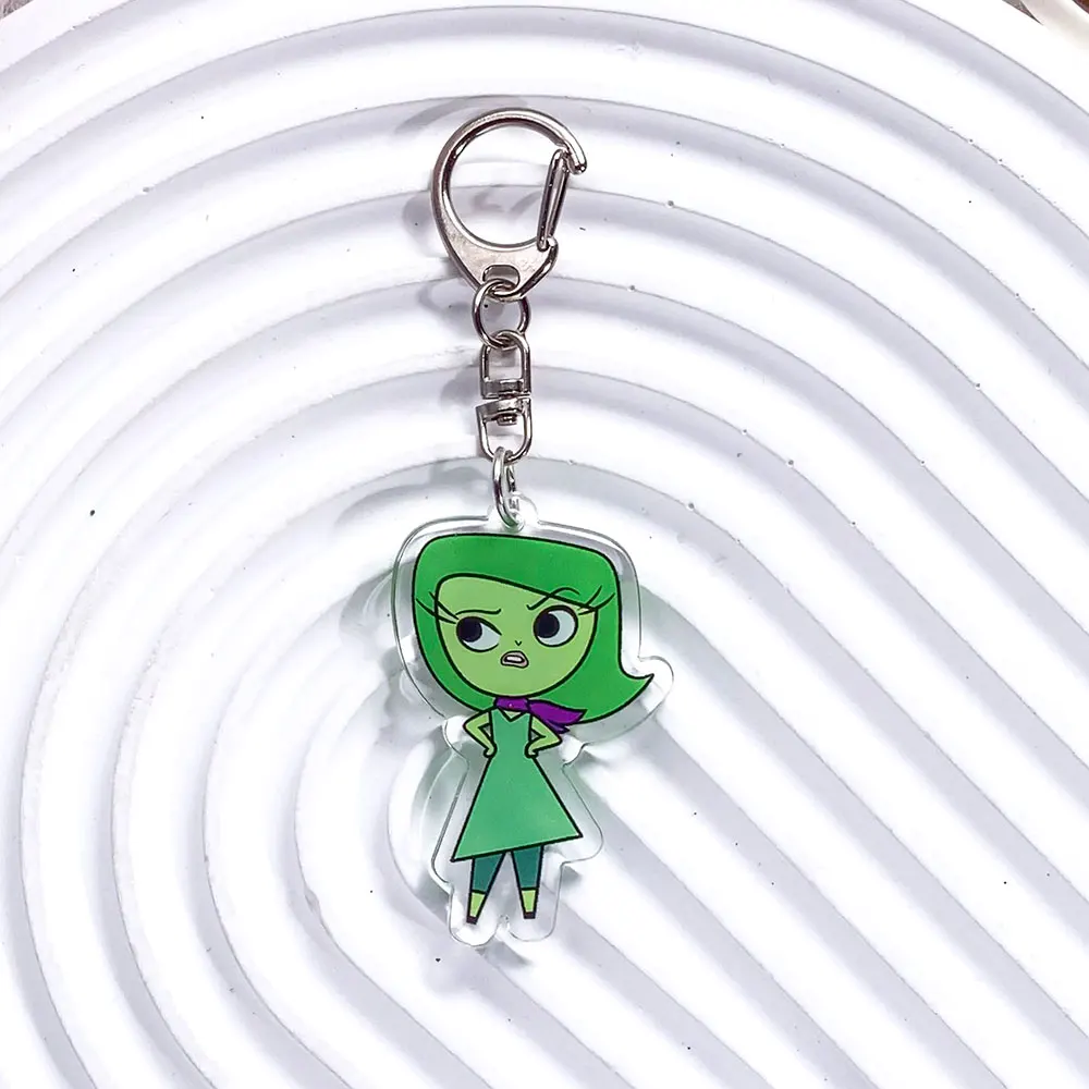 Disney Inside Out Joyful Emotional Colorful Acrylic Car Keychain Cute Funny Bag Charm Backpack Pendant Keyring Gifts For Friends