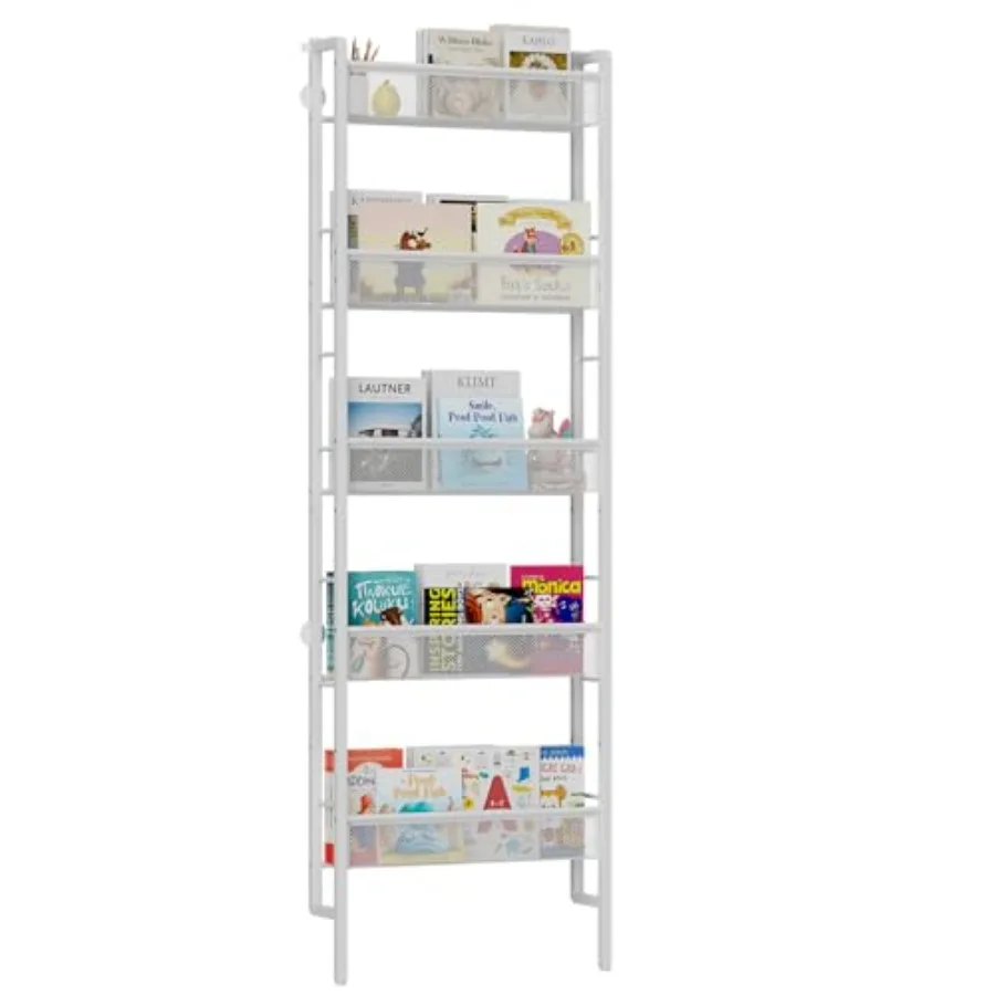 

B8 Bookshelf Wall Mounted, 5-Tier Wall Bookshelf for , 's Bookcases Organizer for Toys and Books, Metal Toddler Book Shelves fo