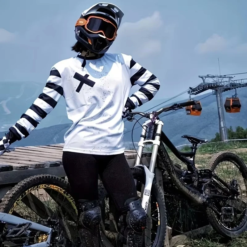 

2026 New Summer White Motorcycle Off-Road Riding Suit, Downhill, Quick-Dry Clothing Moto Tops Men Colthing