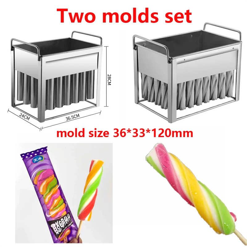 40pcs Stainless Steel Popsicle Mould Ice Lolly Mold For Popsicle Machine Fruit Shape DIY Ice Cream Molds With Sticks Holder