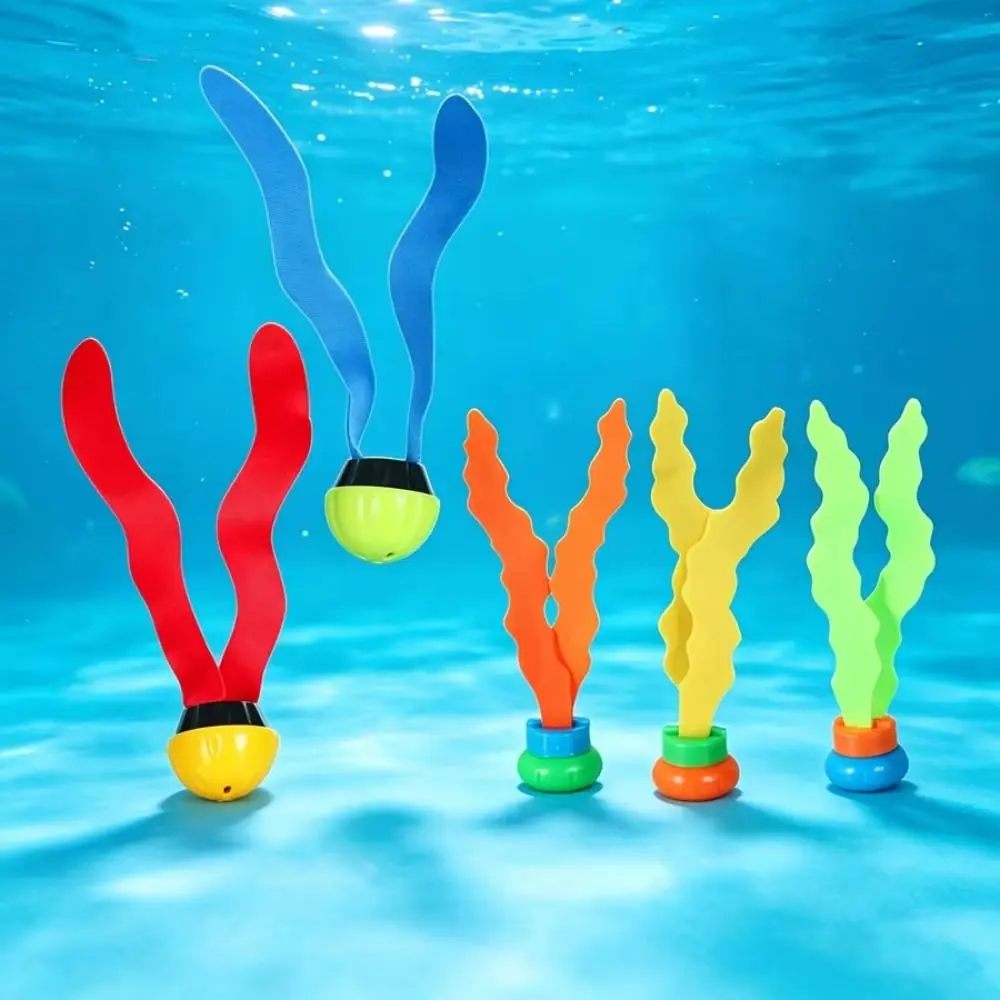 3PCS Artificial Aquatic Plants Diving Seaweed Soft Rubber Bright Colors Pool Training Set Random Color Swimming Training