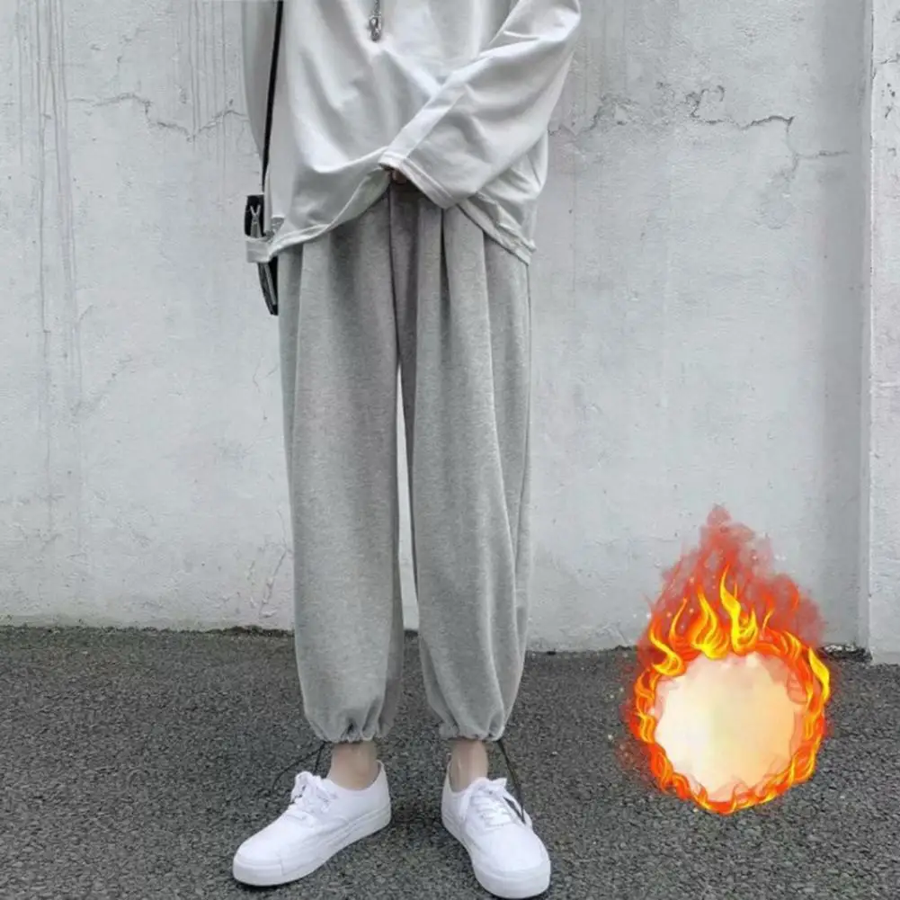 Sports Pants Elastic Waist Bottoms Wide Leg Mid Rise Ankle Tied Trousers Sweatpants   Long Pants  for Travel