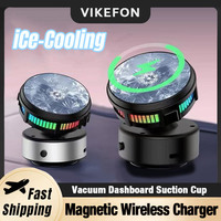 iCE Cooling Car Magnetic Wireless Charger Vacuum Adsorption Dashboard Mount Phone Holder For Tesla Magsafe iPhone 16 15 14 13 12